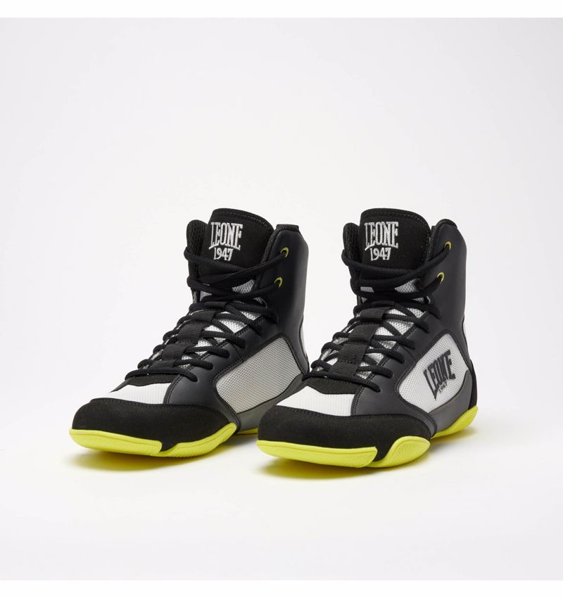 Leone PREMIUM BOXING SHOES - black/lime